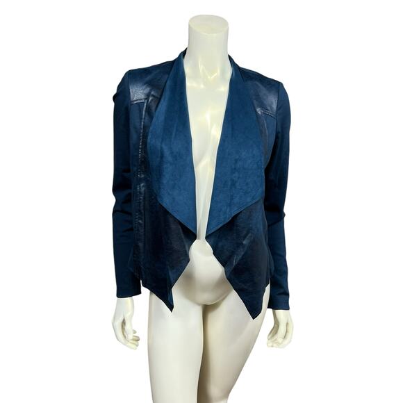 Edyson Blue Suede Jacket Overlay – Soft Faux Suede, Size Medium - Picture 1 of 11